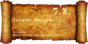 Talabér Mariann névjegykártya