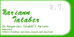 mariann talaber business card